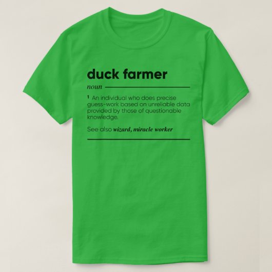 アヒル農家 おもしろい Tシャツ (デザイン正面)