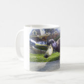 "アヒル遭遇"のコーヒー・マグ コーヒーマグカップ (正面左)