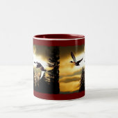 アヒル飛んでいるク ツートーンマグカップ (中央)