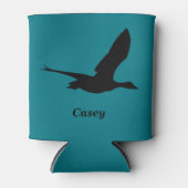 アヒル飛んでいる狩りをテーマにしたパーソナライズされた缶ホルダー 缶クーラー (正面)