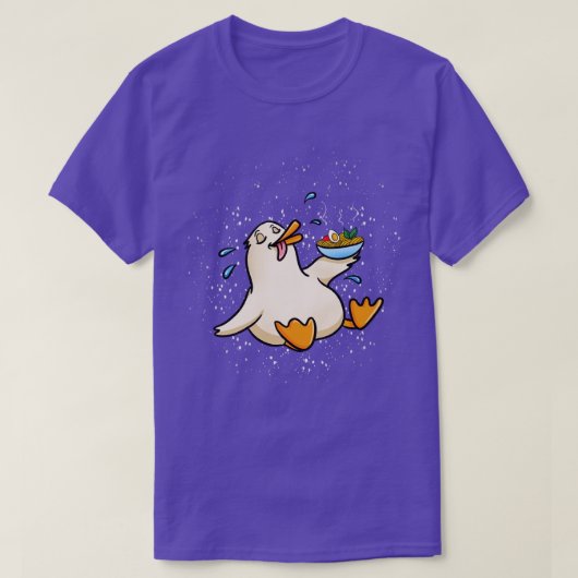 アヒル食べ物ラーメン Tシャツ (デザイン正面)