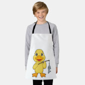 アヒル魚釣りフィッシャーフィンシングロッド エプロン (着用した状態)