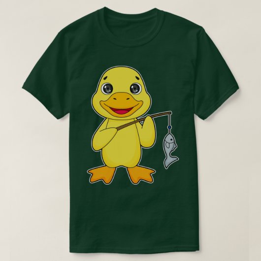 アヒル魚釣りフィッシャーフィンシングロッド Tシャツ (デザイン正面)