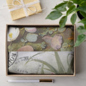 アヒル鳥の切り離しフローラフランスの消印ヴィンテージ 薄葉紙 (ギフト)