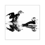 アヒル鳥野生動物動物の木のスタンプ ラバースタンプ (インプリント)