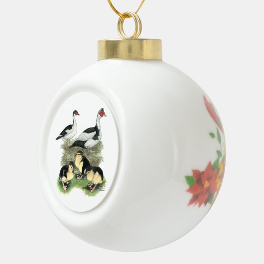 アヒル黒毛虫の家族 セラミックボールオーナメント (右)