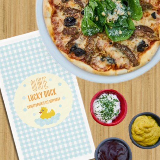 アヒル1th誕生日ナプキンス