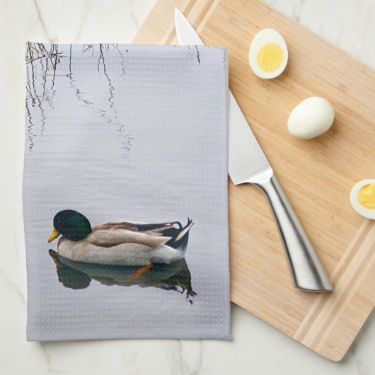 アヒル2匹 キッチンタオル (四つ折り)