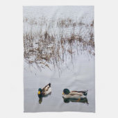 アヒル2匹 キッチンタオル (縦)