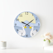 アヒル2匹 ラージ壁時計 (ホーム)