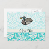 アヒル; かわいい ポストカード (正面/裏面)