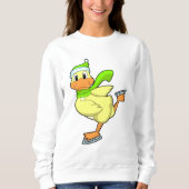 アヒル・アットアイススケートで滑るとアイススケート スウェットシャツ (正面)