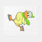 アヒル・アットアイススケートで滑るとアイススケート フリースブランケット (正面(横))