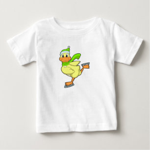 アヒル・アットアイススケートで滑るとアイススケート ベビーTシャツ