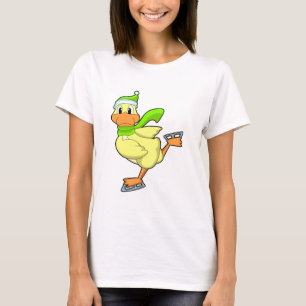 アヒル・アットアイススケートで滑るとアイススケート Tシャツ