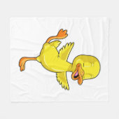 アヒル・アット・ヨガフィットネスオン・ザ・レッグ フリースブランケット (正面(横))