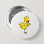 アヒル・アット・ヨガフィットネスオン・ザ・レッグ 缶バッジ (正面&裏面)