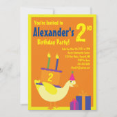 アヒル・アニマル・キッドのバースデーパーティ招待状 招待状 (正面)