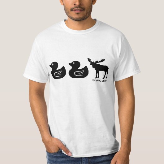 アヒル、アヒル、アメリカヘラジカ Tシャツ (正面)
