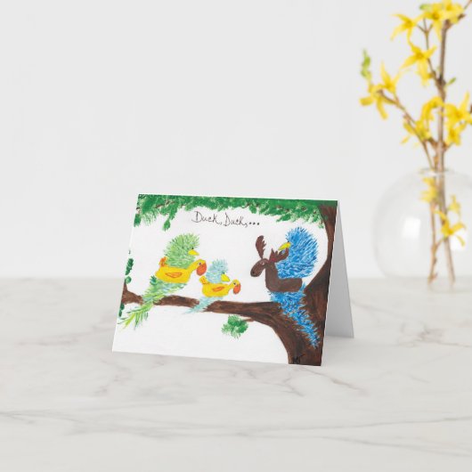 アヒル、アヒル、ムース カード (黄色い花)