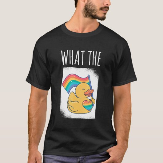 アヒル・アヒル・ユニコーンLGBTQラバーダック・エルペル Tシャツ (正面)