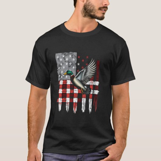 アヒル アメリカ国旗 Tシャツ (正面)