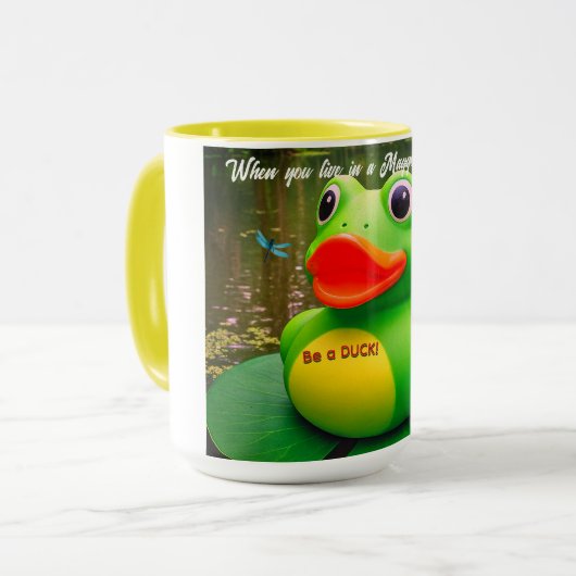 アヒル カエル 沼地 オーダーメイド コーヒーマグ マグカップ (正面左)
