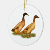 アヒル: カーキ色のキャンベル セラミックオーナメント (左)