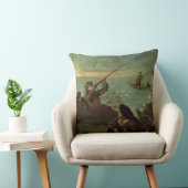 アヒル(キャンバスの油)で撃っているハンター クッション (椅子)