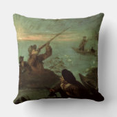 アヒル(キャンバスの油)で撃っているハンター クッション (裏面)