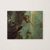 アヒル(キャンバスの油)で撃っているハンター ジグソーパズル (横)