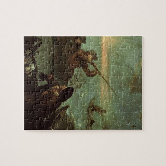 アヒル(キャンバスの油)で撃っているハンター ジグソーパズル (横)