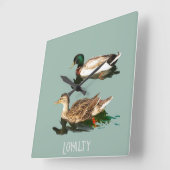 アヒル スクエア壁時計 (傾斜)