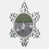 アヒル スノーフレークピューターオーナメント (右)