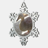 アヒル スノーフレークピューターオーナメント (右)