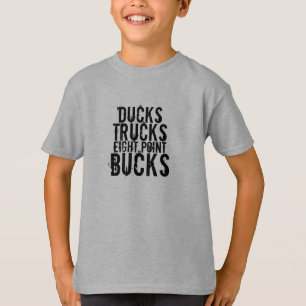 アヒル、トラック、8つのポイント木びき台 Tシャツ