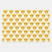 アヒル&バカラフルウンズ子ども誕生日 ラッピングペーパーシート (正面)