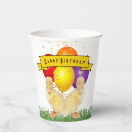 アヒル&バカラフルウンズ子ども誕生日 紙コップ