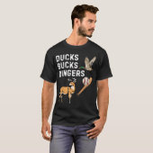 アヒル バックス と ホームラン おもしろ 狩猟 野球 Tシャツ (正面フル)
