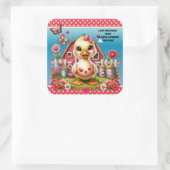 アヒル・バレンタイン・デイステッカー スクエアシール (バッグ)