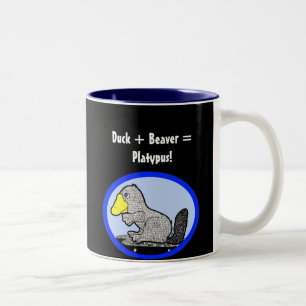 アヒル + ビーバー= Platypus! ツートーンマグカップ
