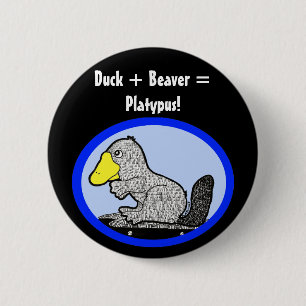アヒル + ビーバー= Platypus! 缶バッジ