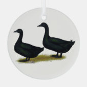 アヒル:ブラックカイガス ガラスオーナメント (裏面)