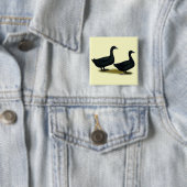 アヒル： ブラックカユガス 缶バッジ (インサイチュ)