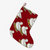 アヒル:ホワイトコール スモールクリスマスストッキング (正面 (吊り時))