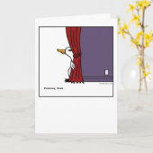 アヒル-挨拶状--をかいま見ます カード (黄色い花)