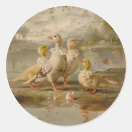 アヒル – 文房具用の丸いシール ラウンドシール