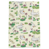 アヒル《植物》スイレン抱き枕 ミディアムペーパーバッグ (裏面)