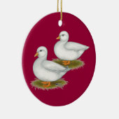 アヒル：白い鳴き声 セラミックオーナメント (右)