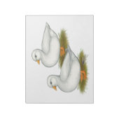 アヒル：白い鳴き声 ノートパッド (回転)